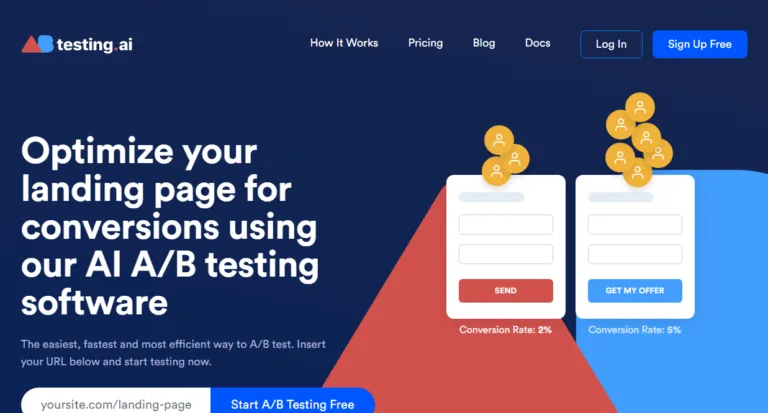 Featured tools AB testing Boost conversions on your landing page with the help of our AI A/B testing