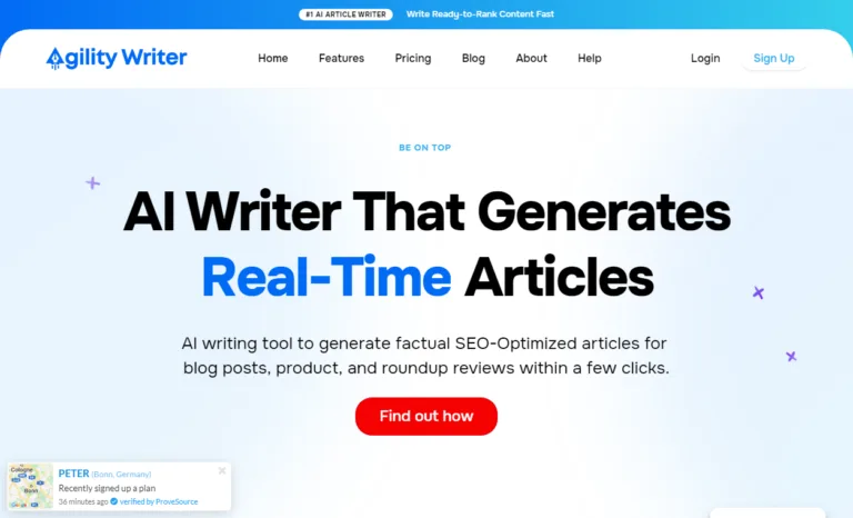 Agilitywriter Ai - Discover the Fastest & Most Flexible Tool to Write Read-To-Rank Long-Form