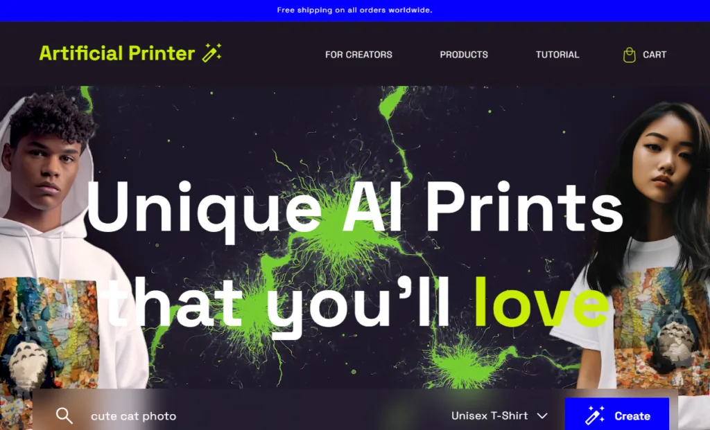 Artificial Printer - Tired of wearing the same old boring t-shirts as everyone else? Say goodbye