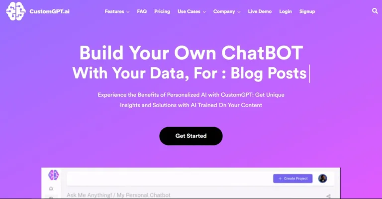 Featured tools CustomGPT CustomGPT enables companies to design their own unique AI-powered chatbots. With its simple setup