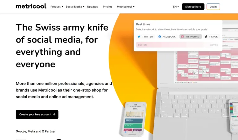 Featured tools Metricool The Swiss army knife of social media