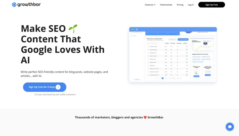 Featured tools growthbar Write perfect SEO-friendly content for blog posts