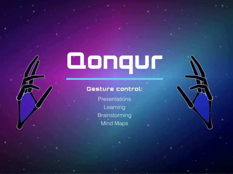 Qonqur - Webcam virtual hand control for presentations and mind mapping.