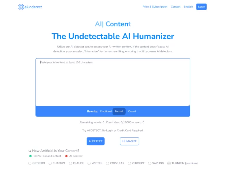 AI UNDETECT - The  Freemium Undetectable AI Writing Tool That Bypasses AI Detectors