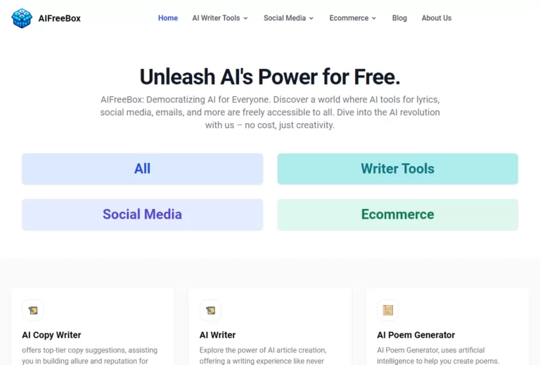 AIFreeBox - AIFreeBox: AI tools for social media & e-commerce. Boost engagement with crafted content for YouTube