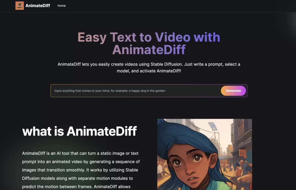 Animatediff Web Online - AnimateDiff.org: Free
