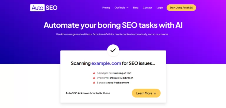 AutoSEO - AutoSEO is a WordPress Plugin that allow users to perform boring and repetitive SEO tasks using AI. rnrnUser can use AutoSEO to:rnrnWrite SEO Optimized content using AI to maintain fresh articlesrnGenreate Meta DescriptionsrnGenerate Image Alt TextsrnFix 404s and 301s