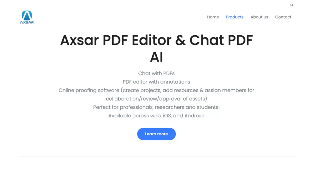 Axsar PDF - Chat with PDFs using Gen AI