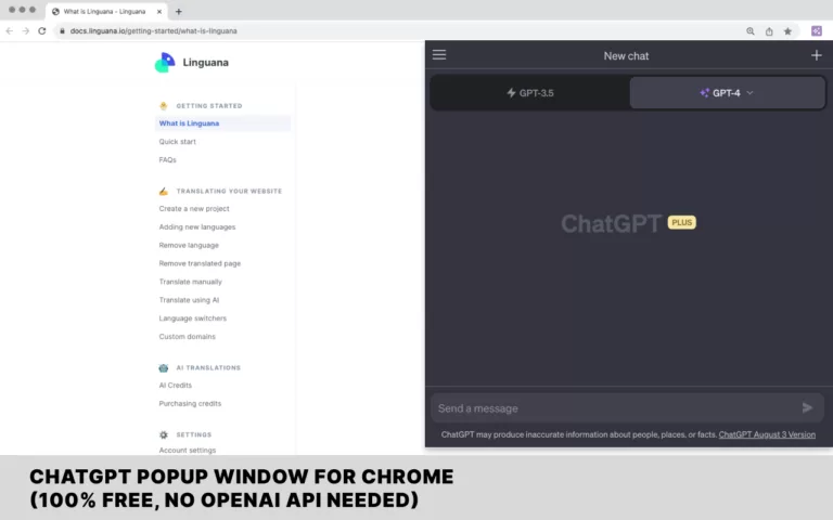 ChatGPT PopTalk - Access OpenAI’s ChatGPT anytime with just one click from the toolbar.