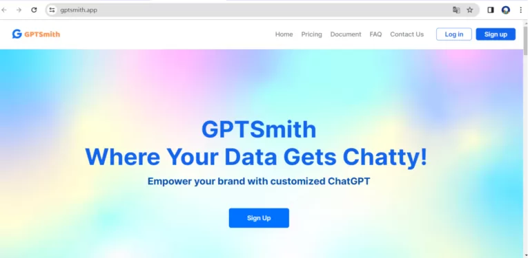 GPTSmith - GPTSmith allows users to personalize their chatbots with unique URL by uploading their own data and simply selecting design. The goal is to democratize AI communication