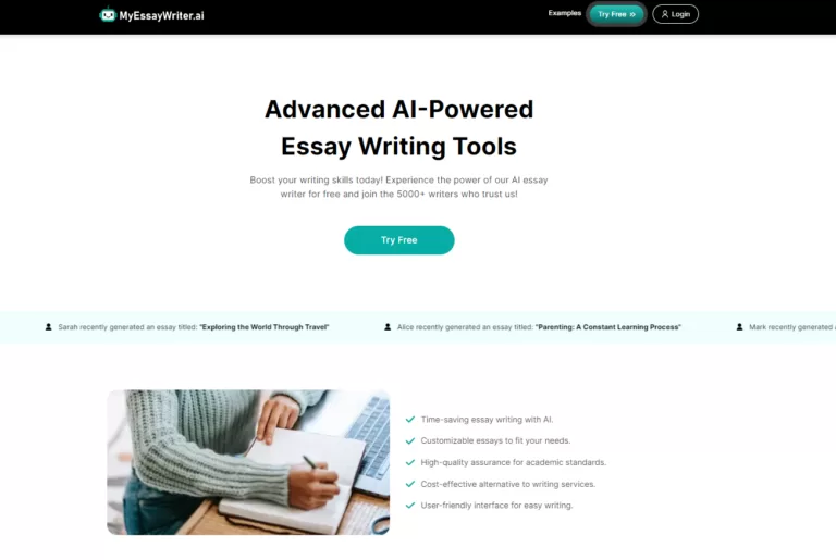 MyEssayWriterAI - MyEssayWriter.ai is an innovative AI-powered essay-writing platform dedicated to helping students excel in their academic pursuits with ease and confidence. The platform uses advanced algorithms to streamline the essay-writing process