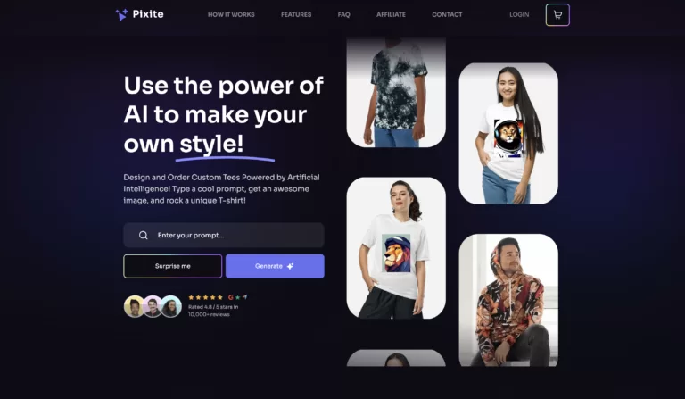 Pixite - Pixite is an AI-powered fashion customization tool that simplifies the process of creating unique cloth designs. This user-friendly platform allows individuals to effortlessly express their personal style and creativity while promoting individuality and eco-consciousness. With Pixite