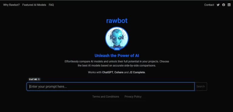 Rawbot - Rawbot is a free innovative platform that simplifies AI model comparison for researchers