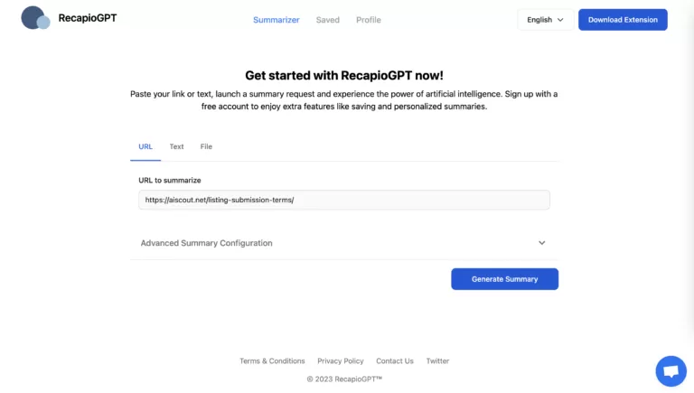 RecapioGPT - RecapioGPT is your best friend for summaries. It can summarize whatever you want in seconds using our own AI model. You don’t need to copy and paste any text or link. You just need our Extension or Web app! 1 single click