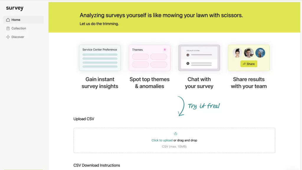 Survey - Survey analyzes surveys and generates instant insights using AI.