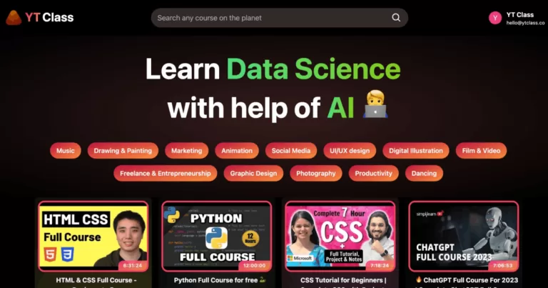YT Class - Supercharge Your Learning with AI-Powered YouTube Course.