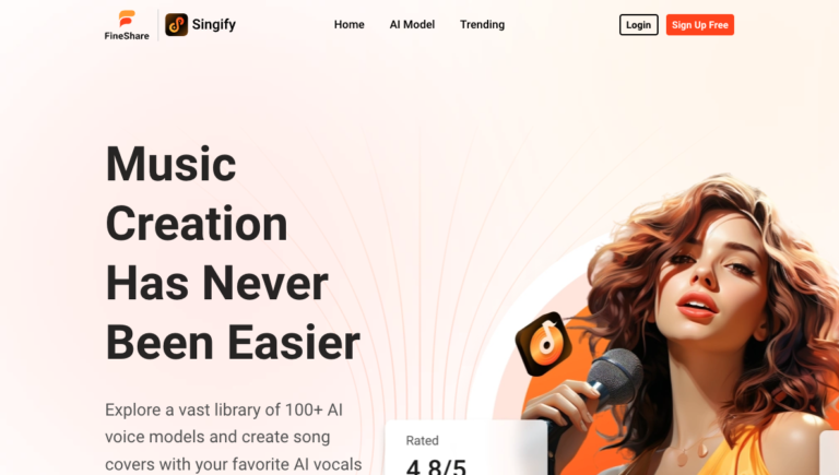 FineShare Singify is a free online AI Song Cover Generator. Whether you are a music lover or a creator