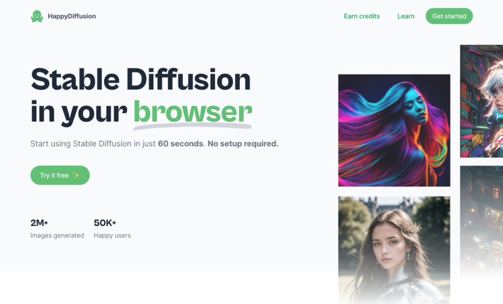 HappyDiffusion is the fastest and easiest way to access Stable Diffusion Automatic1111 WebUI on your mobile and PC. It allows users to start using Stable Diffusion in just 60 seconds without any setup required. The software offers features such as 100% privacy, incredibly fast image generation using dedicated GPUs, 50+ image models, and the ability to load unlimited custom image models. HappyDiffusion offers hourly pricing plans and is compatible with mobile browsers as well. Key Features: • 100% Private image generation • Incredibly fast image generation using dedicated GPUs • 50+ top ranked image models • Ability to load unlimited custom image models • Hourly pricing plans • Compatibility with mobile browsers