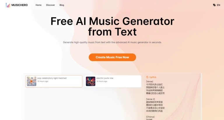 MusicHero.ai: Free AI Music Generator from Text Online - Create music from text with the free AI music generator using Suno V3.5 technology in seconds!