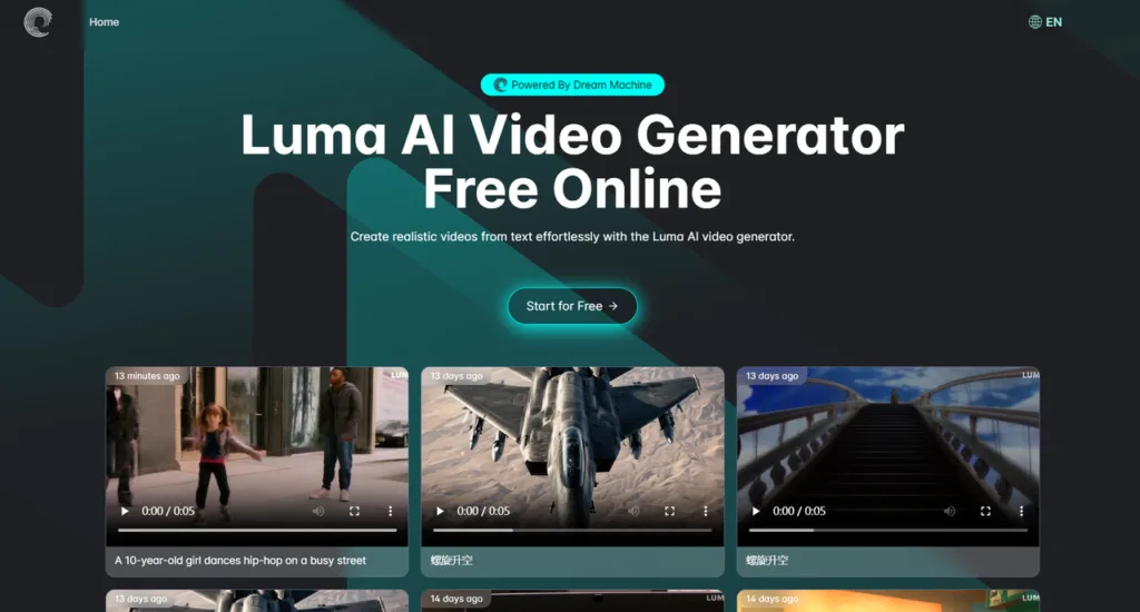 Luma AI Video Generator Free Online Powered By Dream Machine - Create captivating videos from text and images with Luma AI Video Generator Instantly.