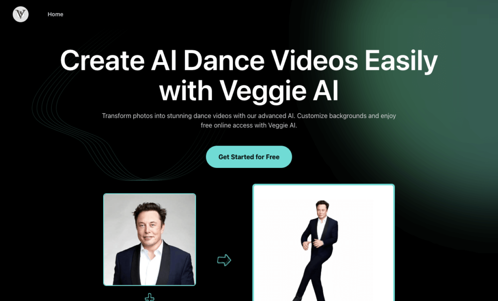 VeggieAI.dance: Create AI Dance Videos with Veggie AI Free Online - Transform photos into stunning dance videos free online with Veggie AI.
