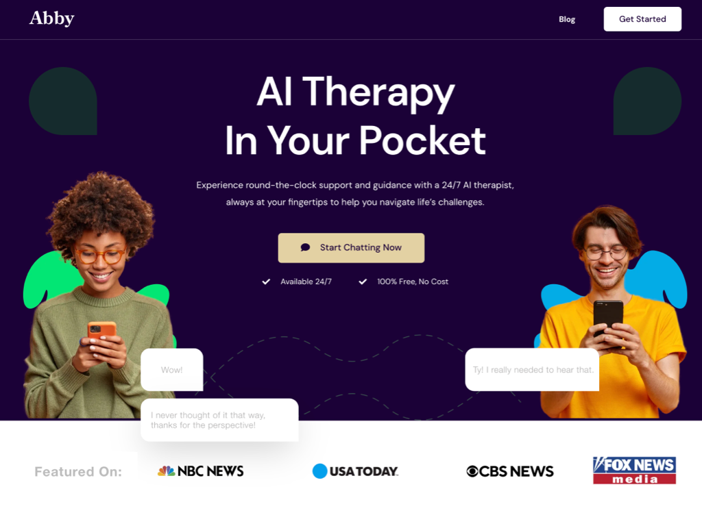 Therapist AI - Abby - Abby is an Ai Therapist that offers round-the-clock support and guidance