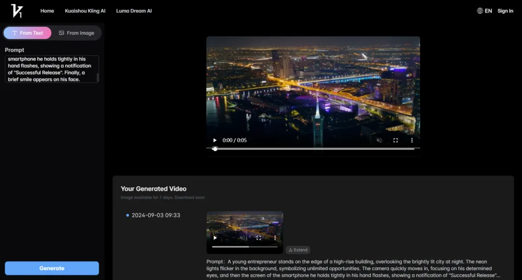 Vidful AI - Create videos from text and images with Vidful.ai’s free AI video generator powered by Kuaishou Kling AI and Luma AI Dream Machine!