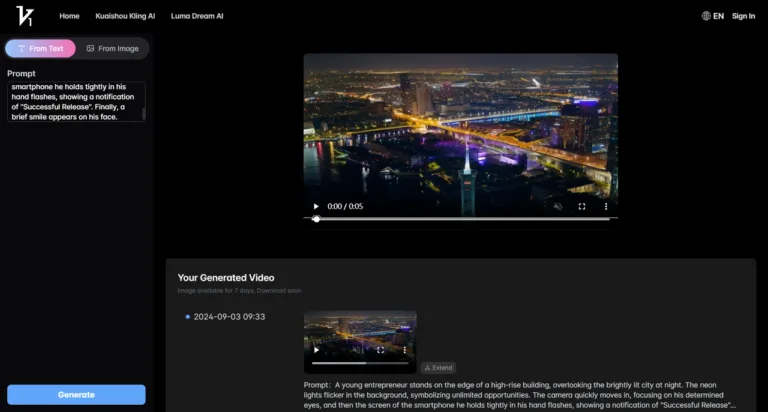 Vidful AI - Create videos from text and images with Vidful.ai’s free AI video generator powered by Kuaishou Kling AI and Luma AI Dream Machine!