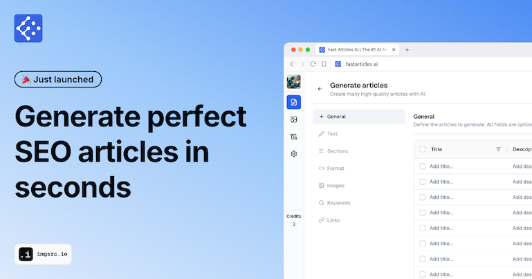 Fast Articles AI - Generate perfect SEO articles and blog posts in seconds
