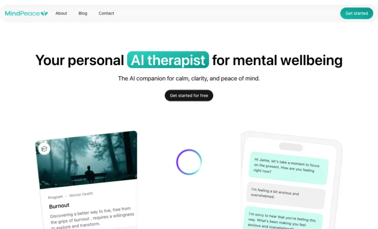 MindPeace AI Therapist - MindPeace is your AI mental health companion