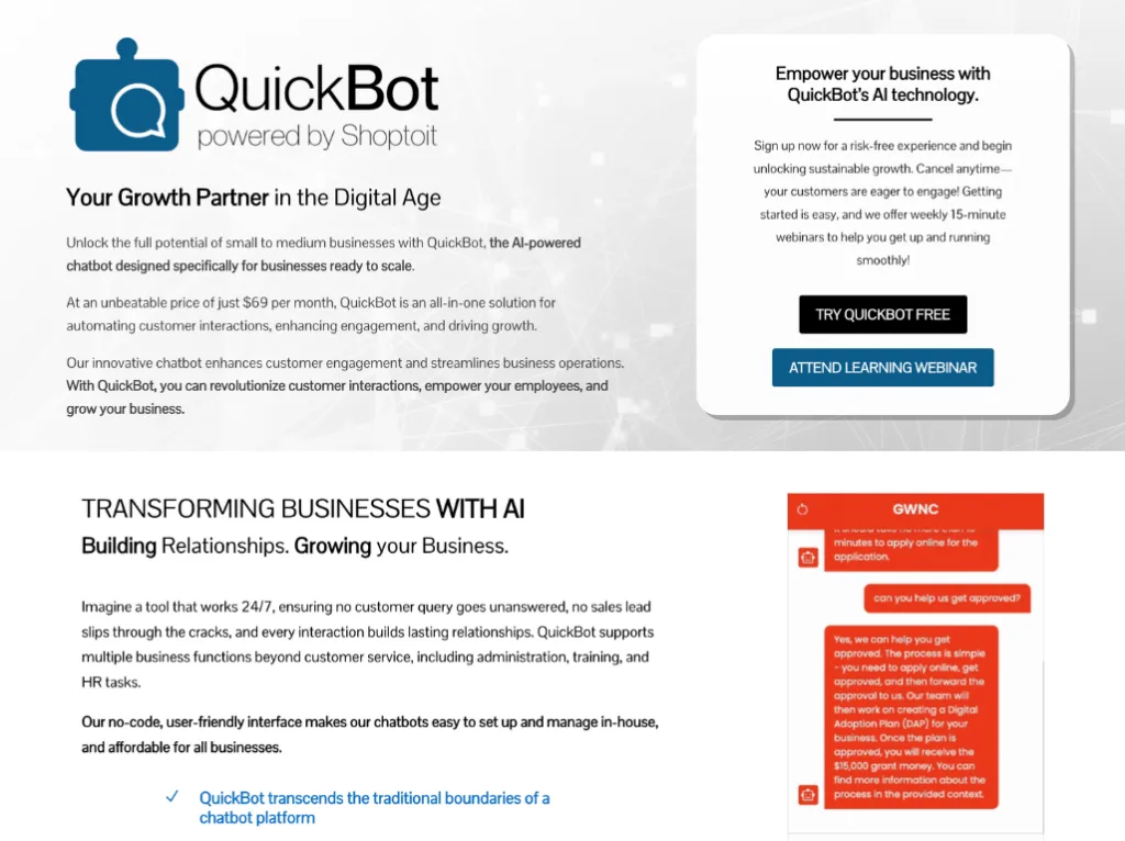QuickBot - QuickBot is a revolutionary no-code no API