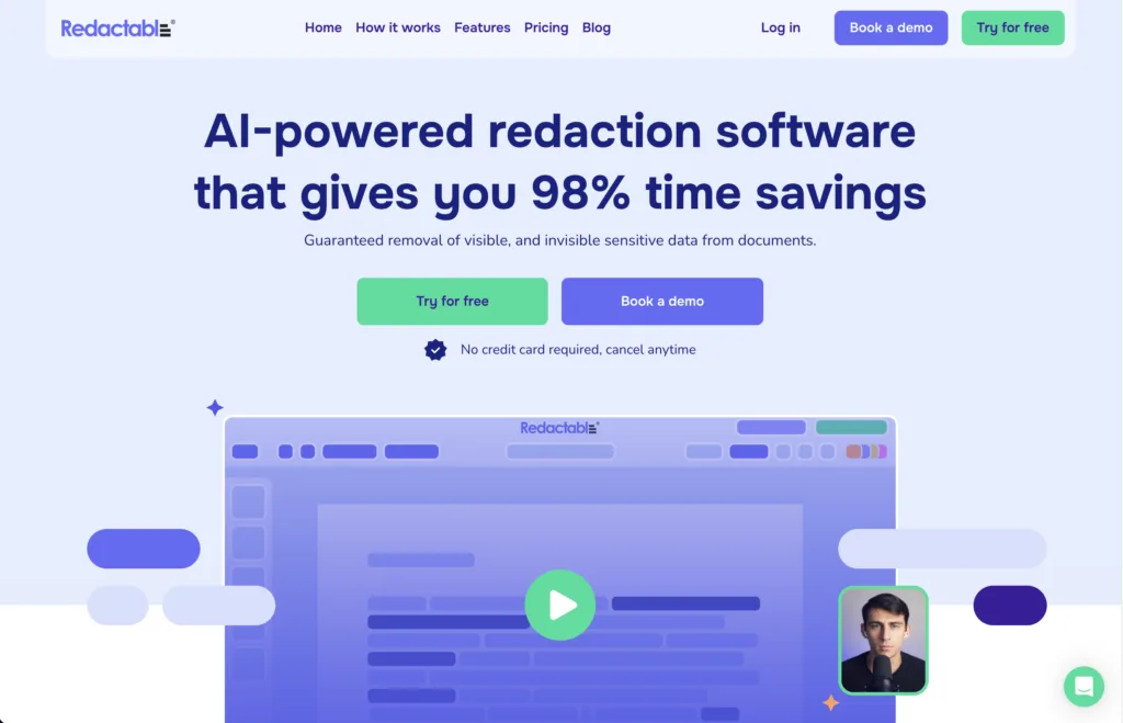Redactable - Redactable is a cloud-based redaction tool that enables organizations to securely and efficiently remove sensitive information from PDF documents. Powered by AI