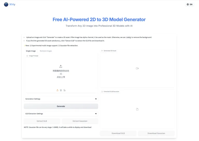 3Dify - AI-Powered 2D to 3D Model Generator