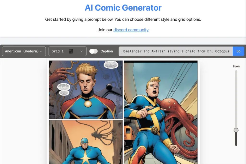AI Comic Generator - Web comic generation tool for web novel writers