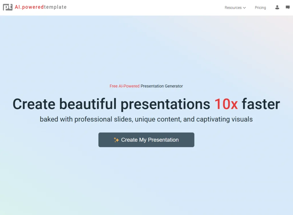 AI Presentation Maker by PoweredTemplate - AI Presentation Maker by PoweredTemplate simplifies the creation of professional presentations tailored to your needs. Choose from over 24