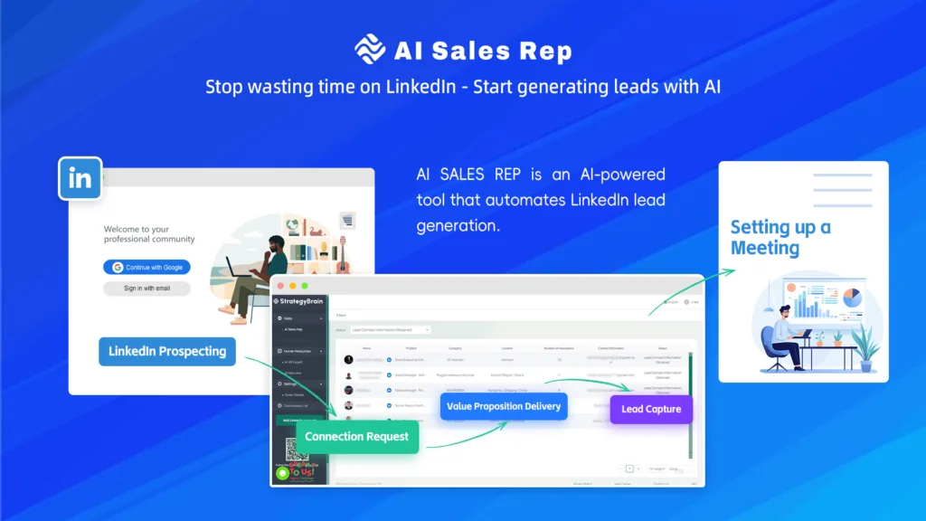 AI SALES REP - AI SALES REP automates B2B lead gen & outreach on LinkedIn