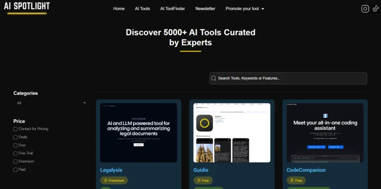 AI Spotlight - AI Spotlight is your one-stop destination for AI tools. Explore our curated directory of over 5