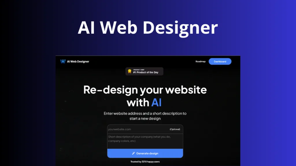 AI Web Designer - Redesign and generate new amazing website designs in seconds using AI!