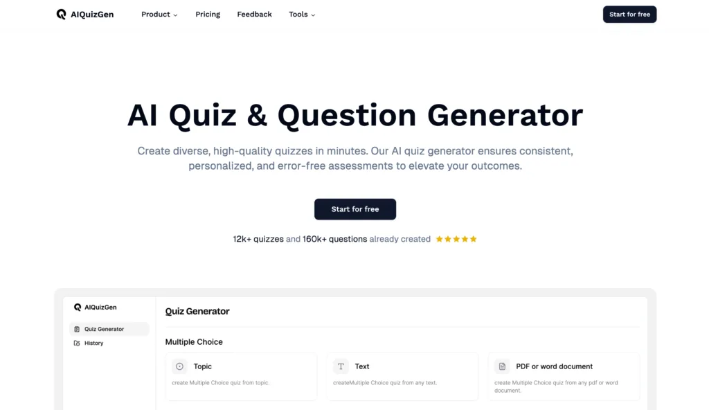 AIQuizGen - Create diverse