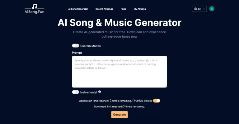 AISong - AISong.Fun is an innovative platform that uses AI to generate songs