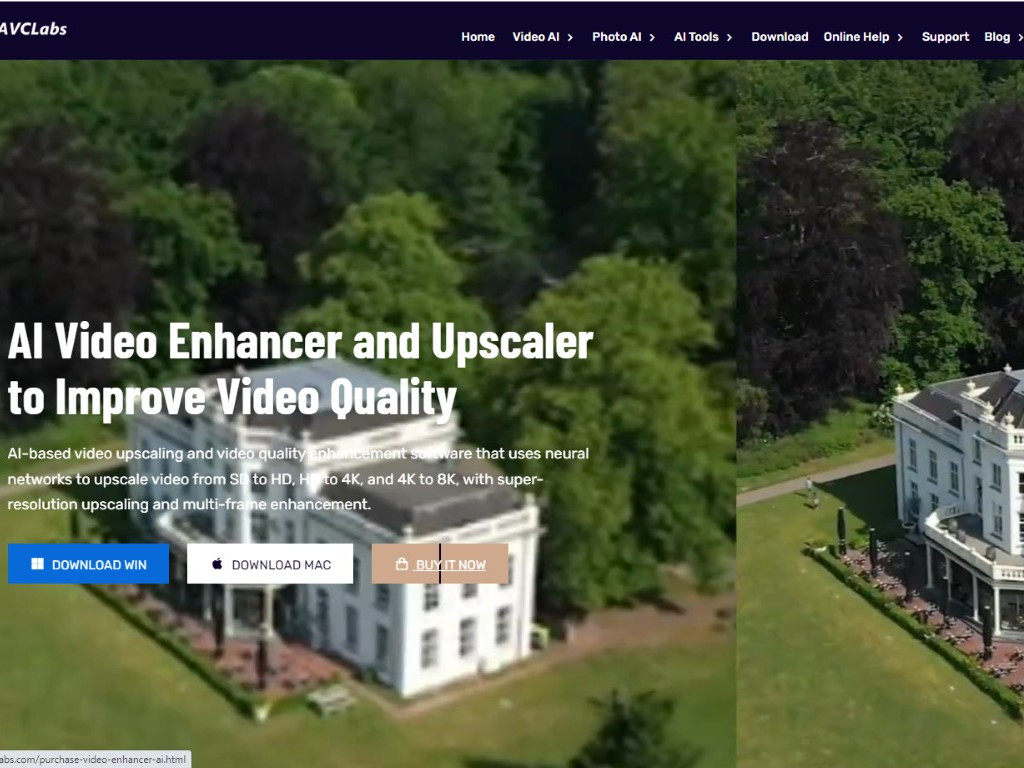 AVCLabs Video Enhancer AI - AVCLabs Video Enhancer AI is an AI-based video upscaling and video quality enhancement software that uses neural networks to upscale video from SD to HD