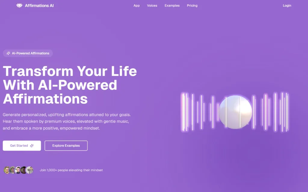 Affirmations AI - Affirmations AI is a powerful tool that uses artificial intelligence to generate personalized affirmations in both text and audio formats. Our platform helps users create custom-tailored positive statements designed to transform their mindset and achieve their personal goals.