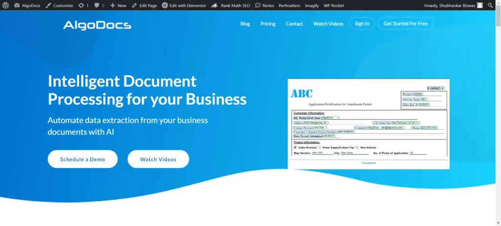 AlgoDocs - AlgoDocs is a powerful web-based AI Platform for Data Extraction developed using the latest technologies. Extract handwriting