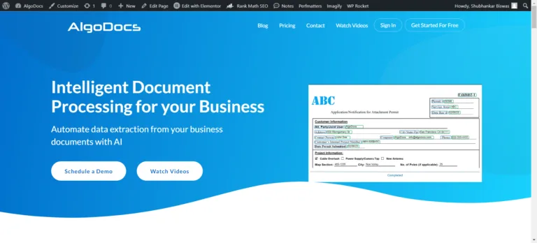 AlgoDocs - AlgoDocs is a powerful web-based AI Platform for Data Extraction developed using the latest technologies. Extract handwriting