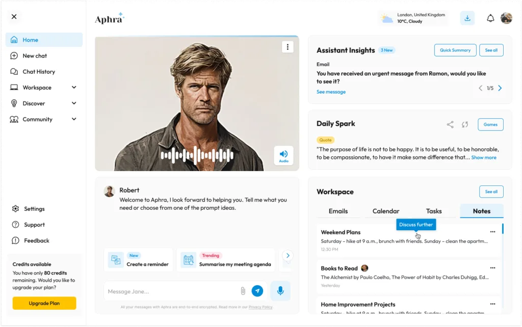 Aphra - Your AI Personal Assistant - Aphra is the ultimate lifelike AI personal assistant. There to help you with all your digital daily tasks