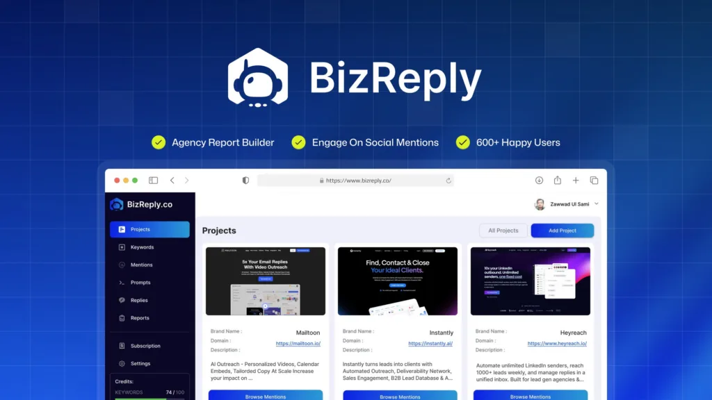 BizReply - Track keyword mentions and engage with AI-powered responses on social platforms