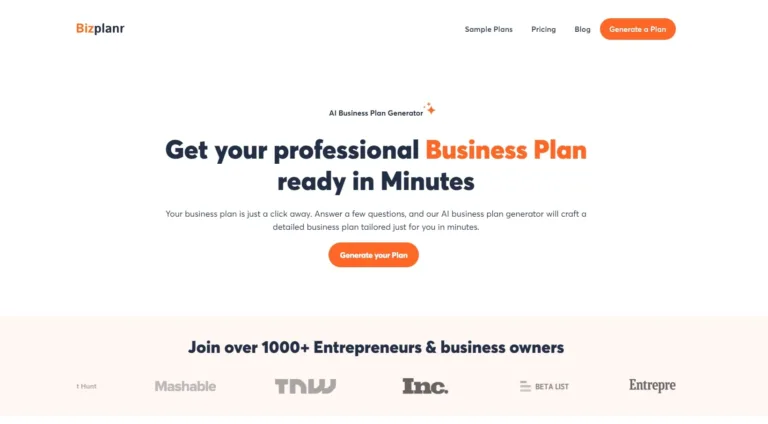 Bizplanr - Bizplanr.ai is an automated AI-powered business plan generator that helps entrepreneurs streamline the creation of detailed