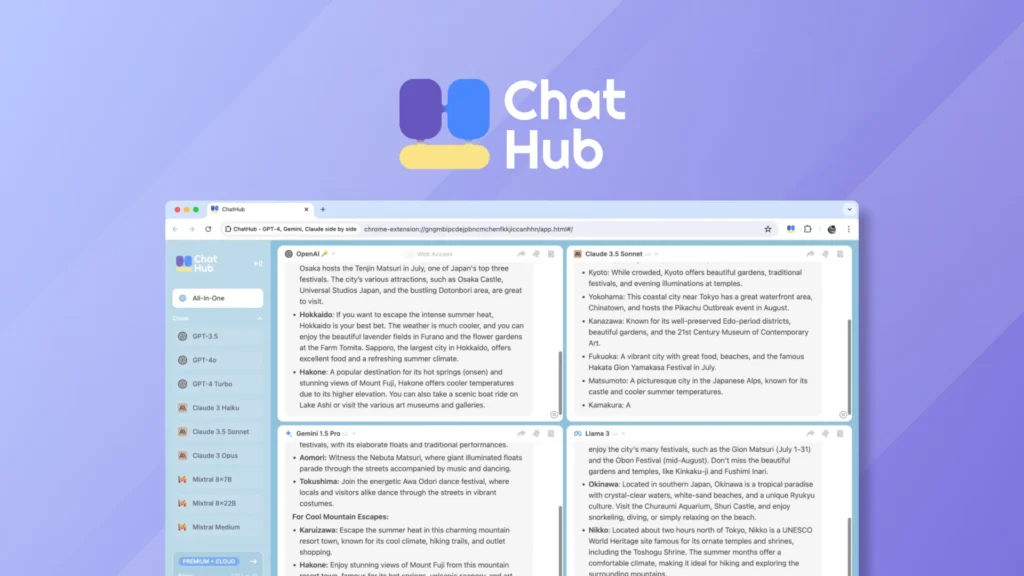 ChatHub - Compare AI chatbot responses
