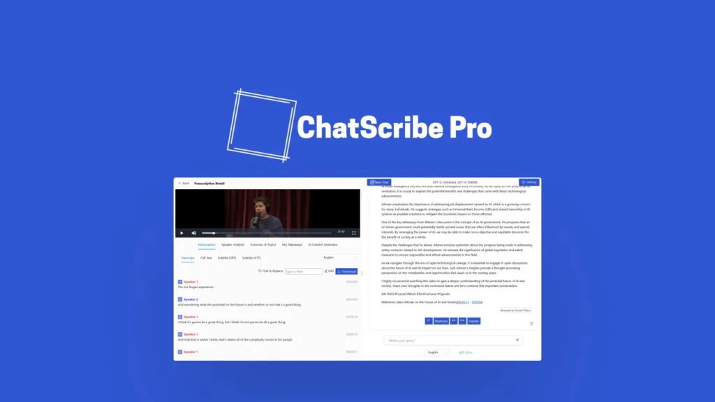 ChatScribe Pro - AI powered video transcription
