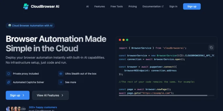 CloudBrowser AI - Focus on automating your workflows with seamless cloud deployment and instant scalability.